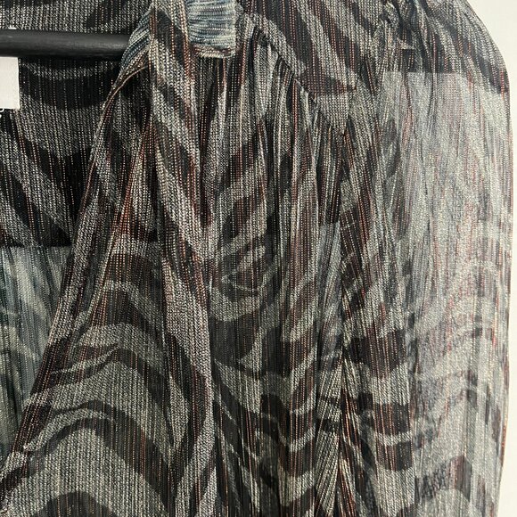 ba&sh Sheer Zebra Pattern Blouse - Black and Brown - Picture 4 of 5